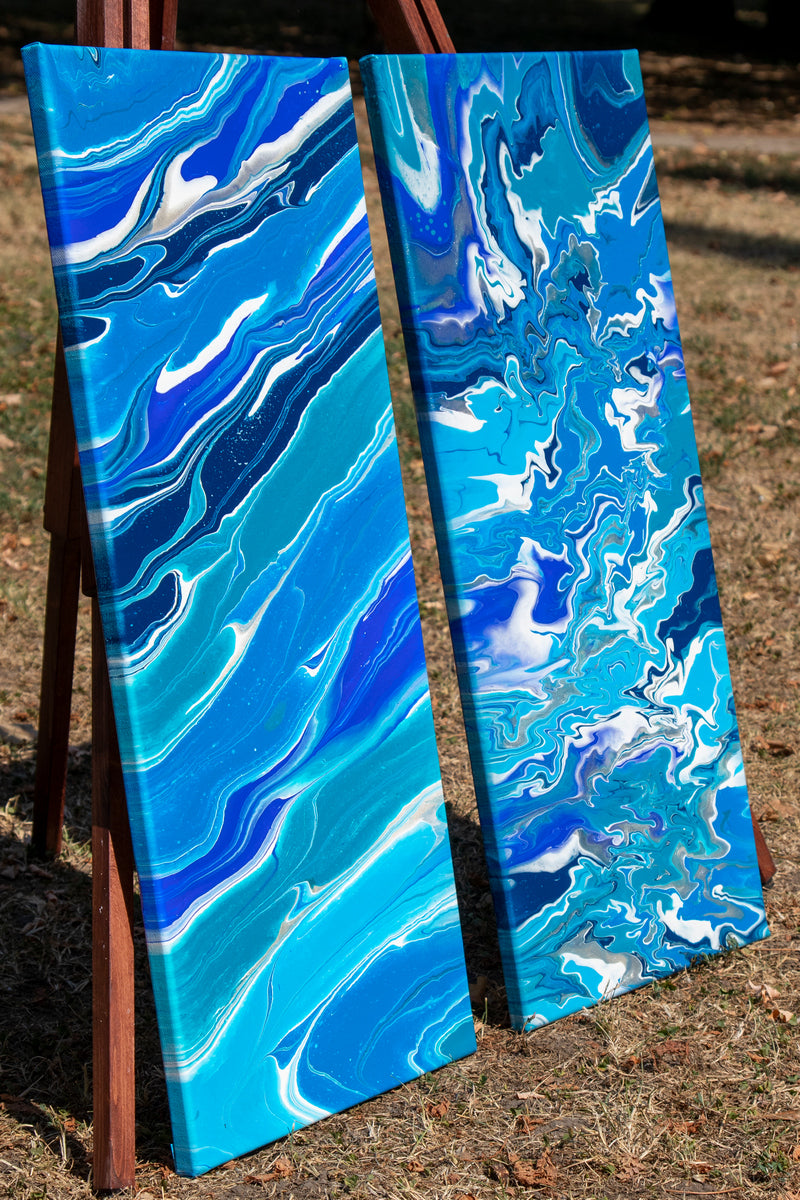 Calm & Edgy in Blue 2pcs 30x70 cm