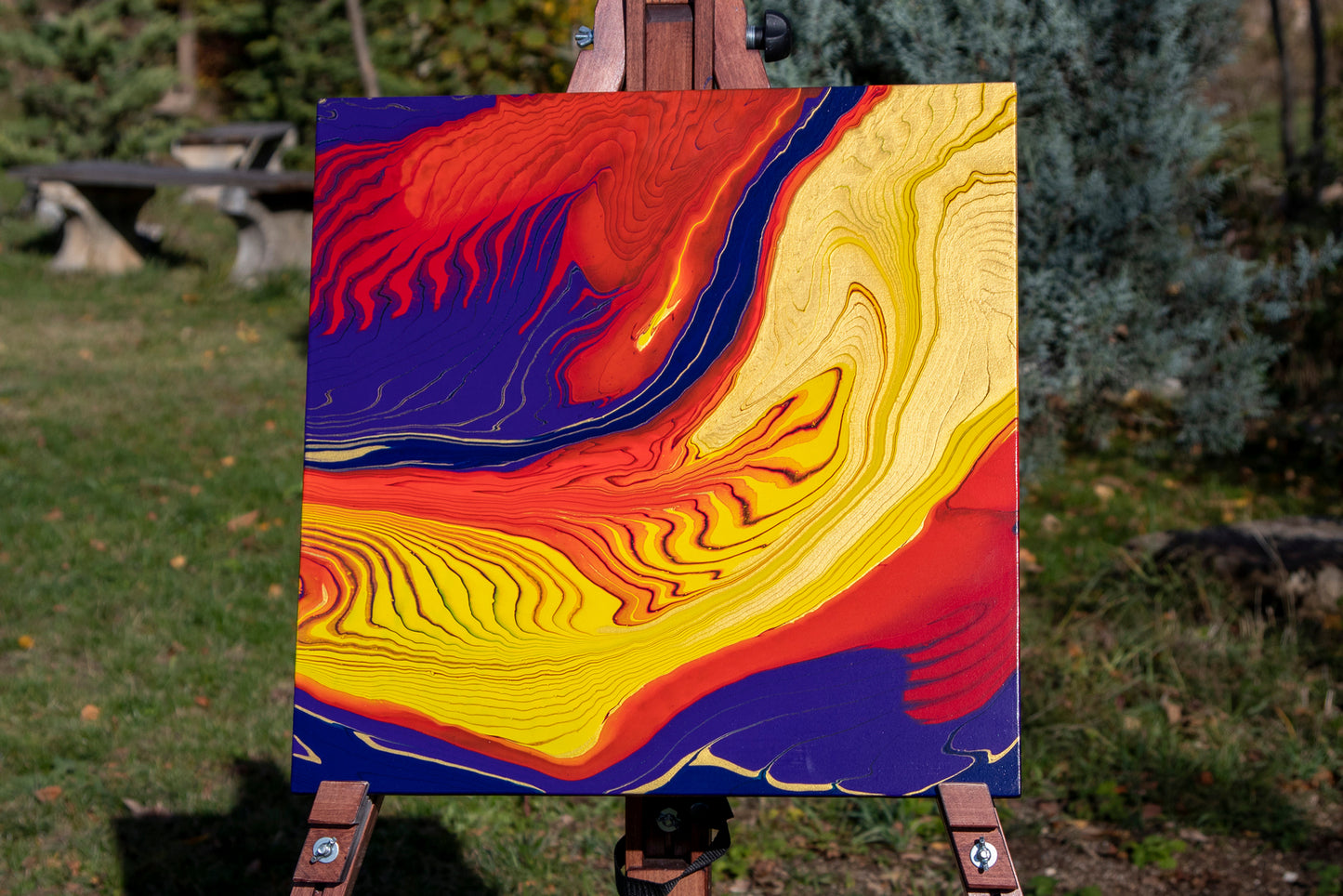 Lava flow 50x50 cm framed